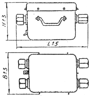 Схема габаритных размеров трансформатора ТГМ-1020