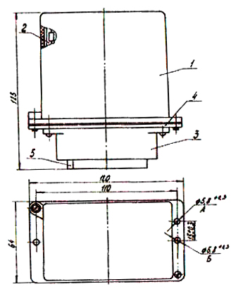 Схема габаритных размеров БДУ-4-3