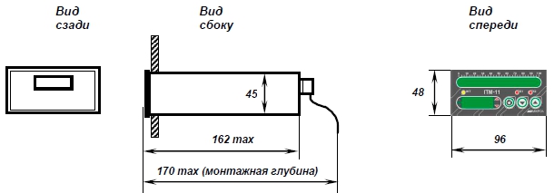 Схема габаритных размеров ИТМ-11