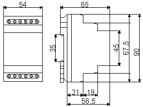 Схема габаритных размеров прерывателя ЕЛ-20