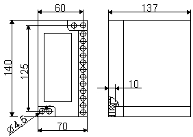 Схема габаритных размеров реле ЕЛ-17