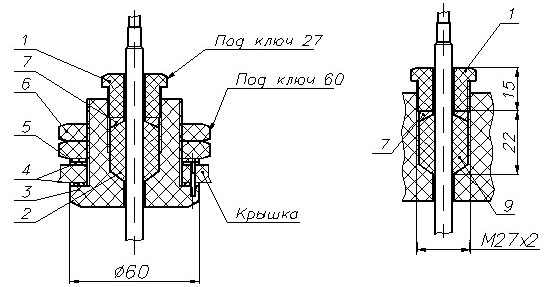 Схема установки преобразователя ТСП-288М