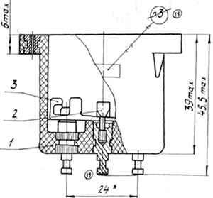 Рис.2. Габаритный чертеж патрона светового транспаранта ПСТ-1