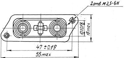 Рис.3. Габаритный чертеж патрона светового транспаранта ПСТ-2