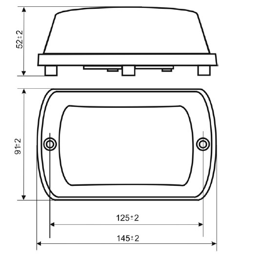 Рис.1 Схема габаритных размеров Оповещателя светозвукового Тортила С-05С