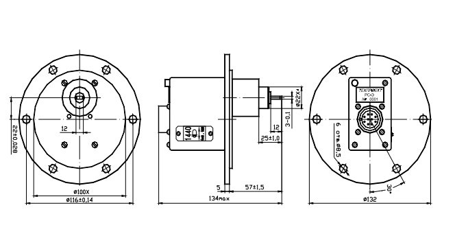 Рис.1 Схема габаритных размеров Реле скорости РС-Э-12