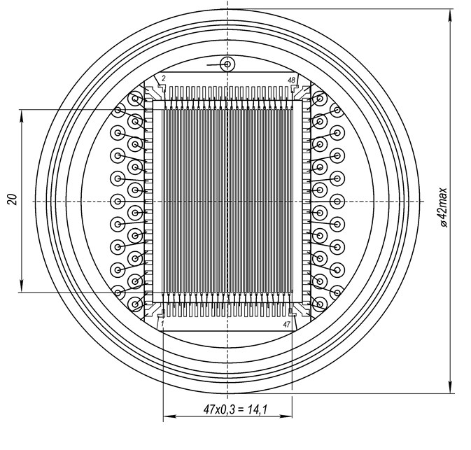 Рис.1 Схема габаритных размеров фотодиода ФД-305